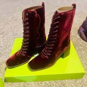 Sam Edelman Western, Brick Velvet Bootie